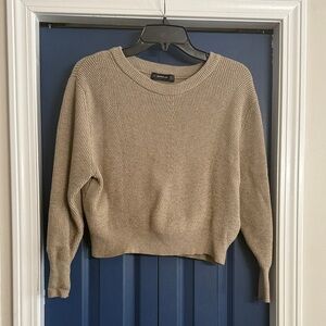 Zara Women's Cropped Ribbed Crew Neck Sweater Size S